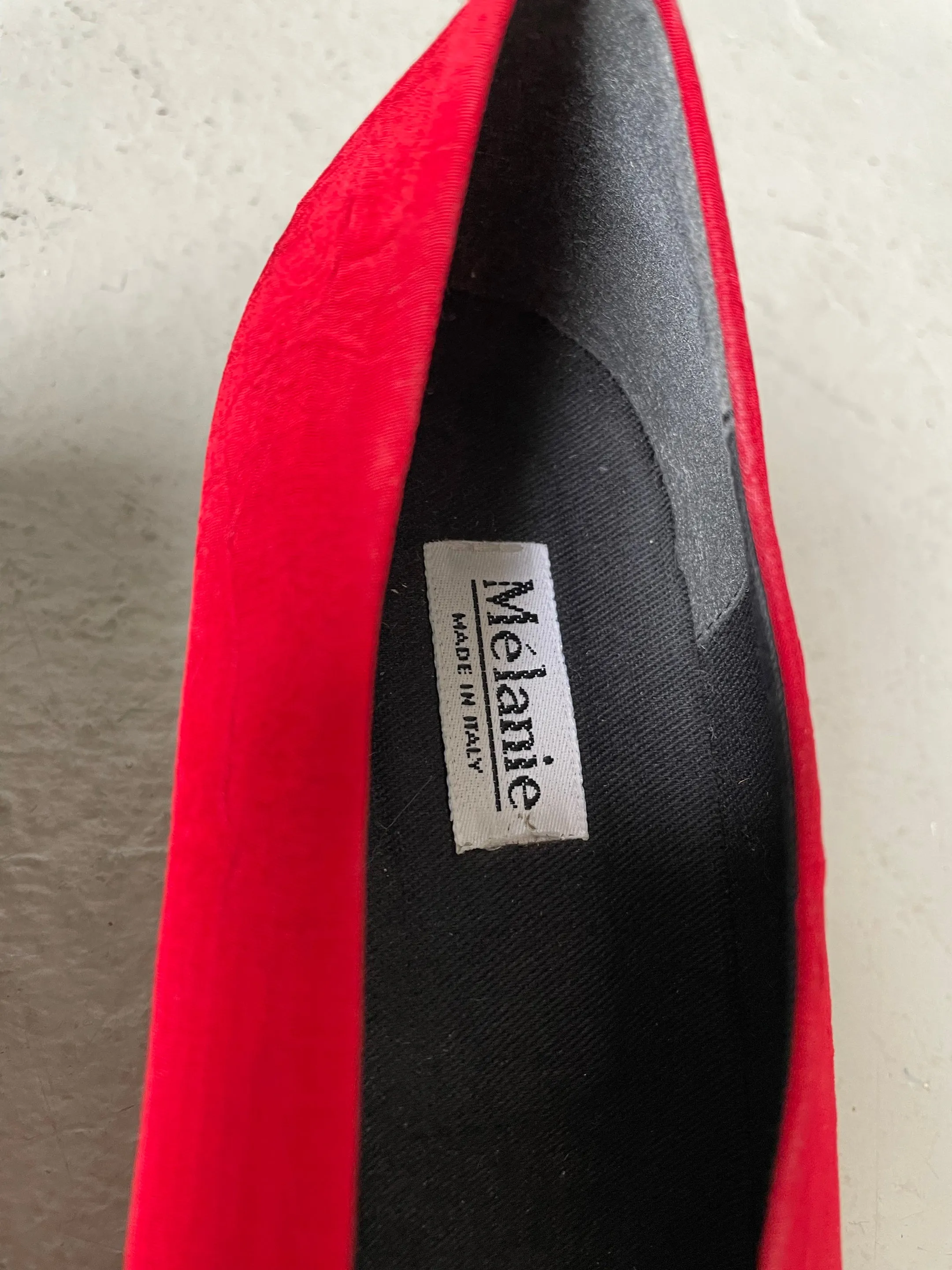 1990s Heels Red Fabric Italy sz 40