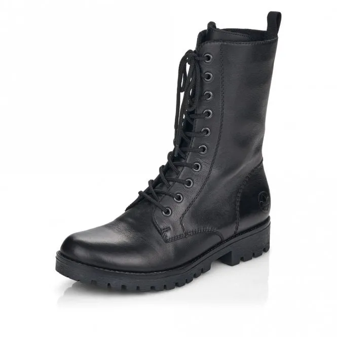 78544-00 Womens Leather Mid-Calf Boots Black