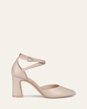 ALMA MID HEELS BEIGE LEATHER