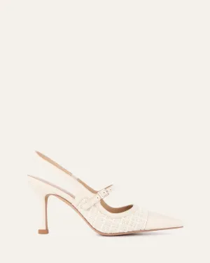 ASCOT HIGH HEELS OFF WHITE TWEED