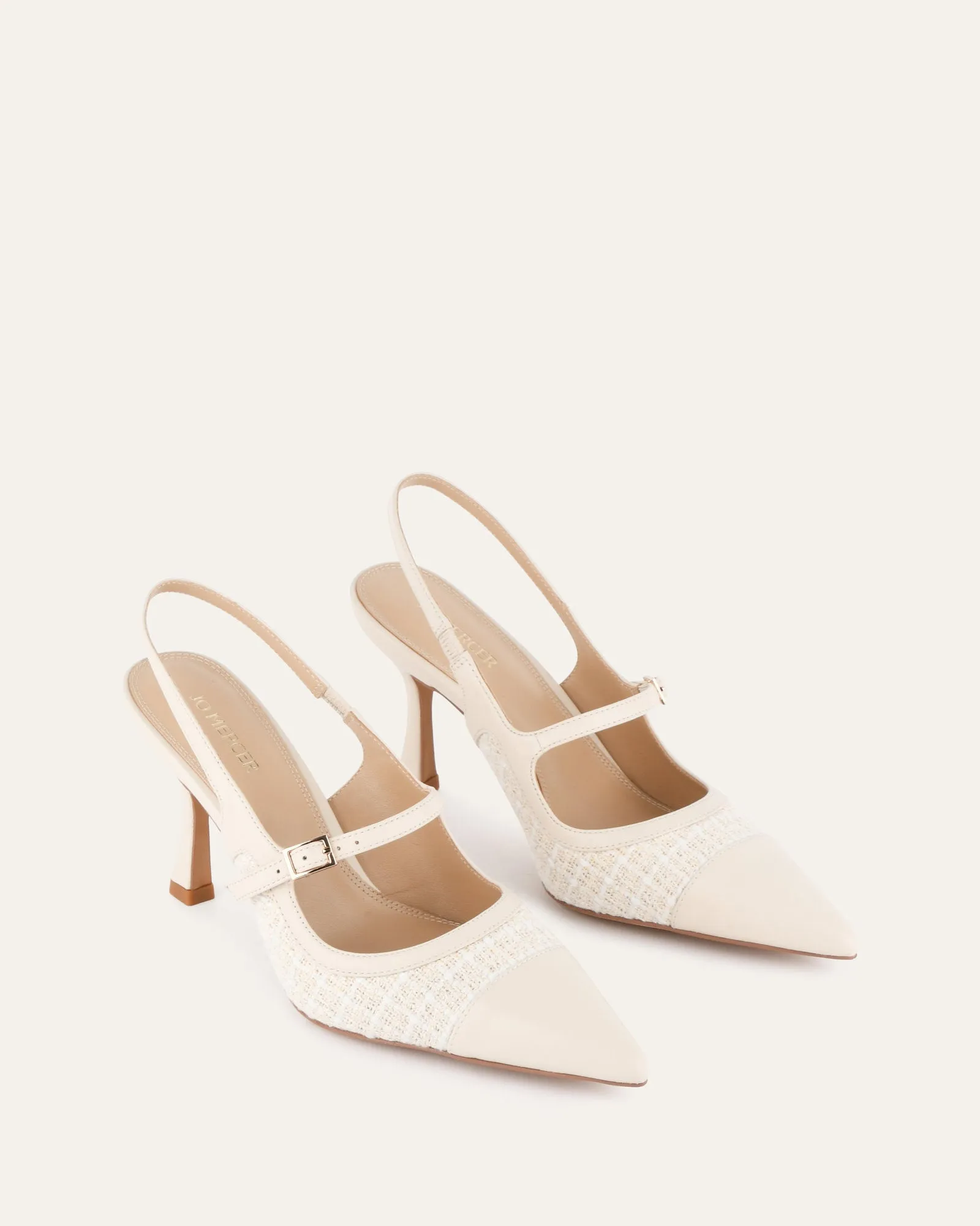 ASCOT HIGH HEELS OFF WHITE TWEED