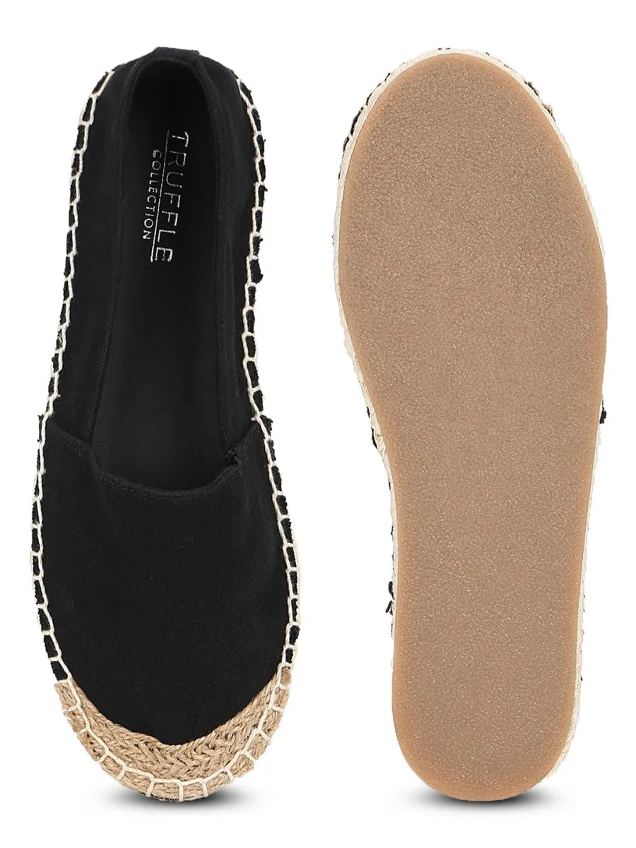 Black Canvas Slip On Shoes