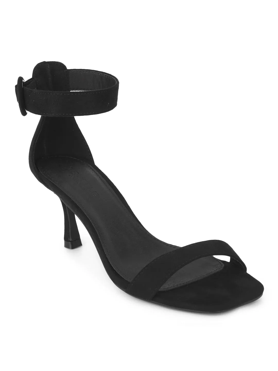 Black Micro Mid Stiletto Heels