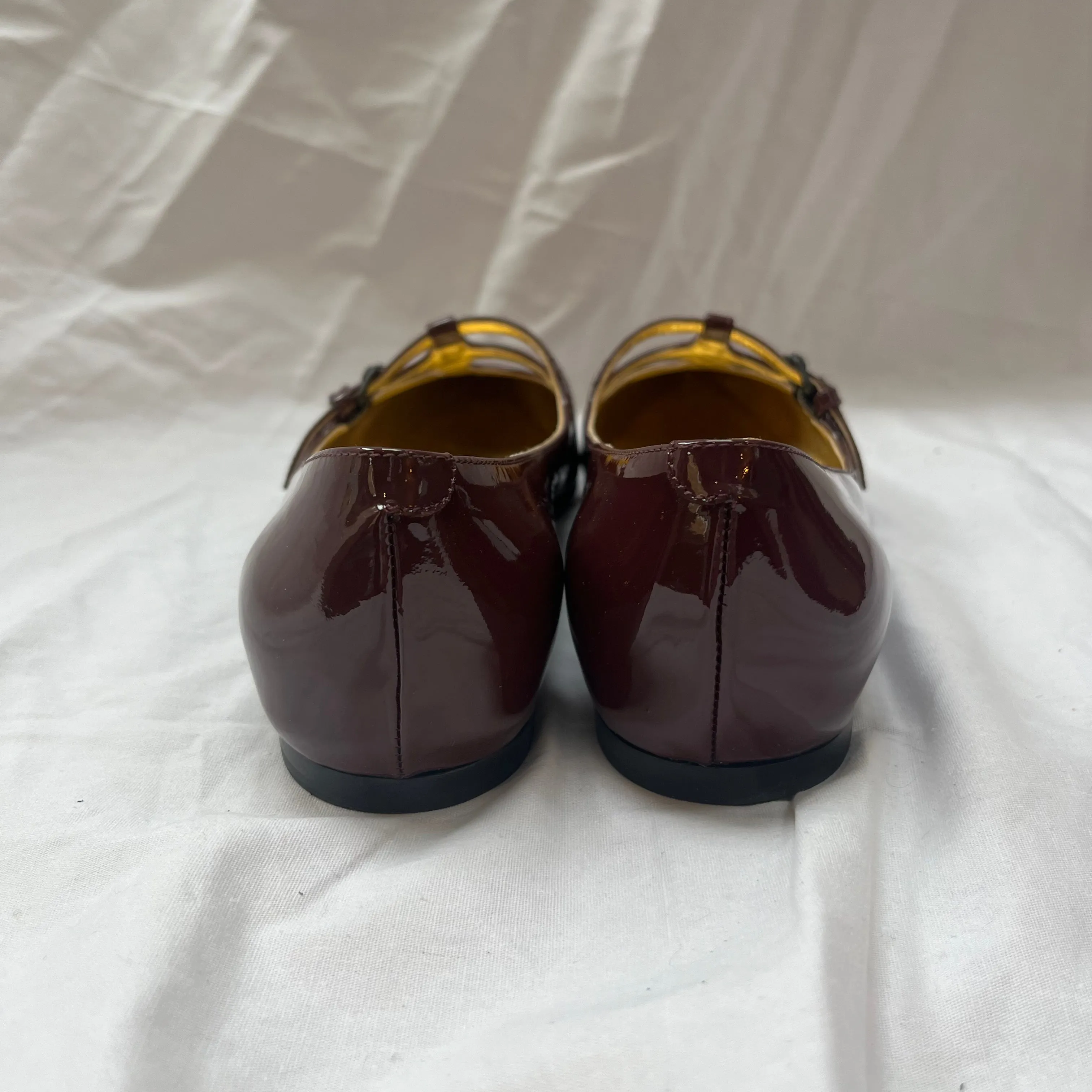 Bottega Veneta Mulberry Patent Pointed Flats 37