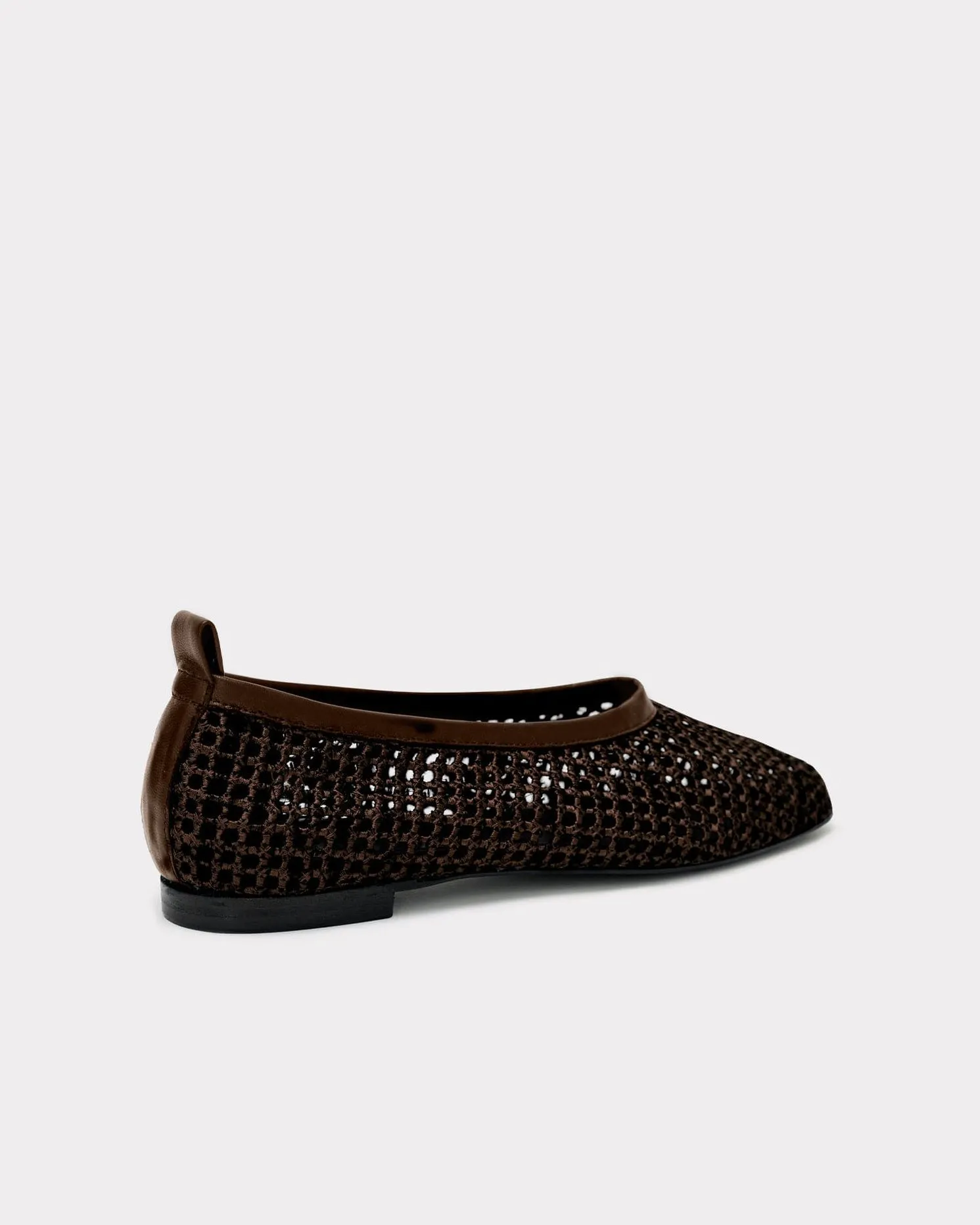 Brown Woven Leather Ballet Flats