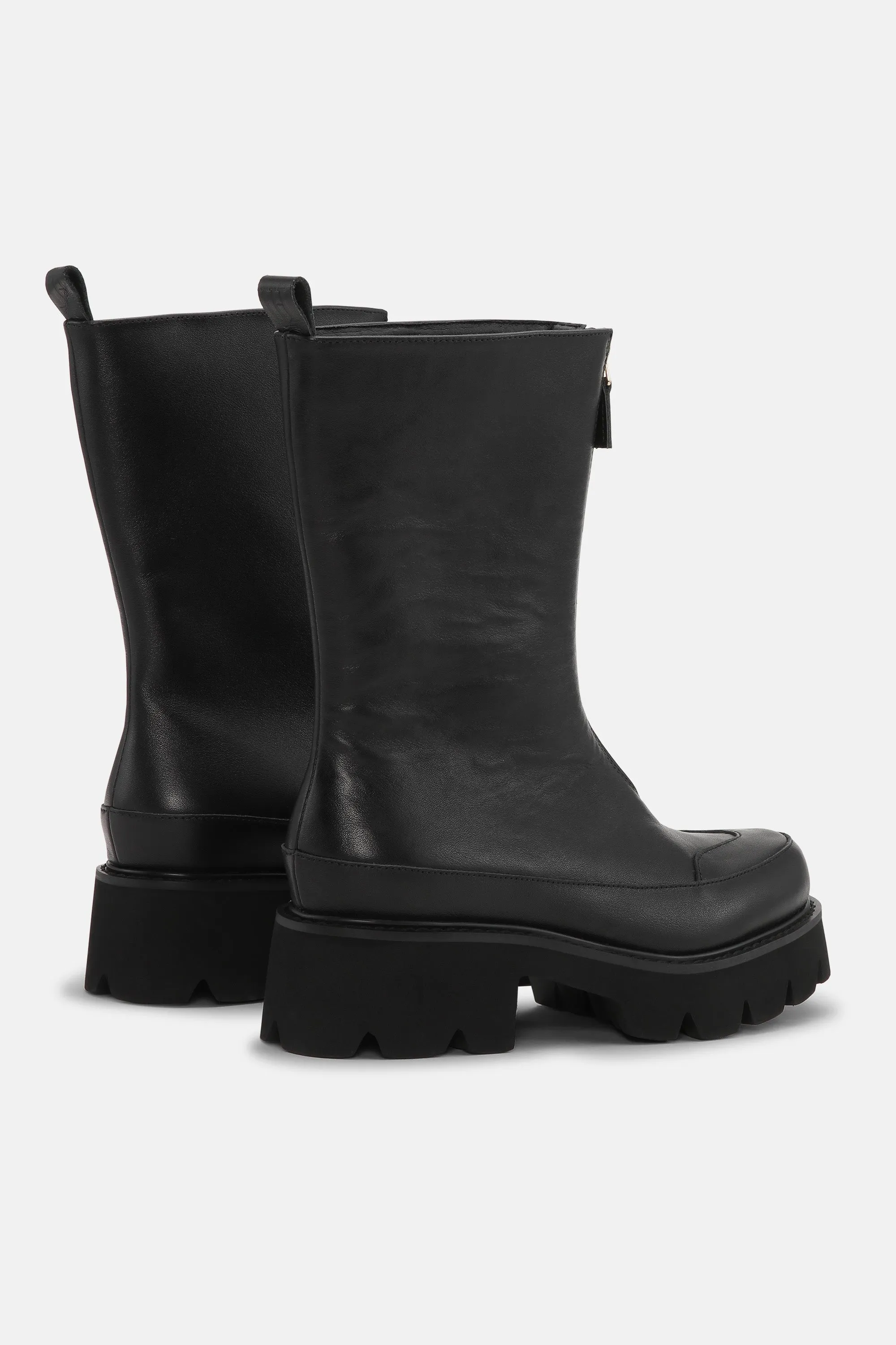 Calf Length Boots - Black