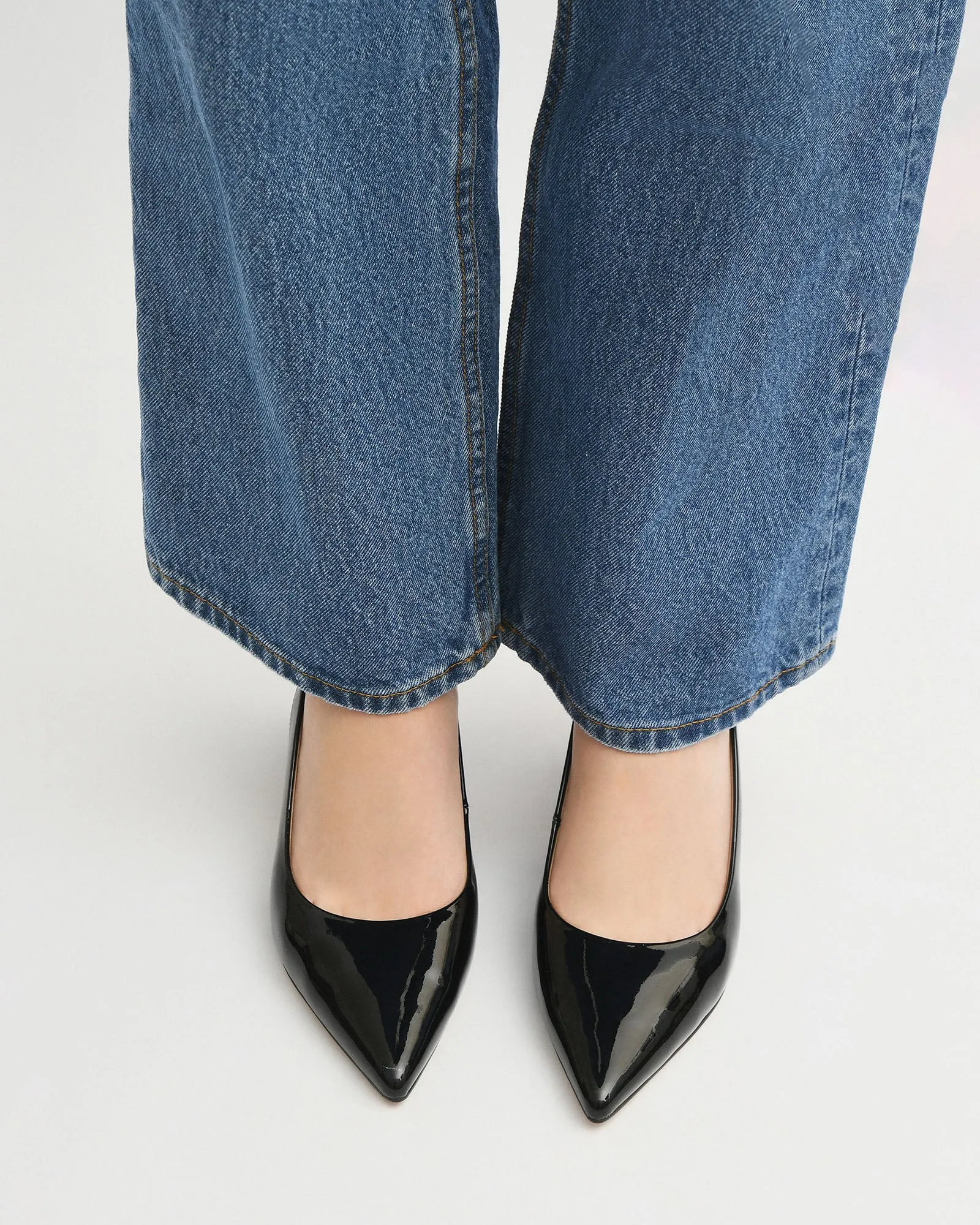 CARA LOW HEELS BLACK LEATHER