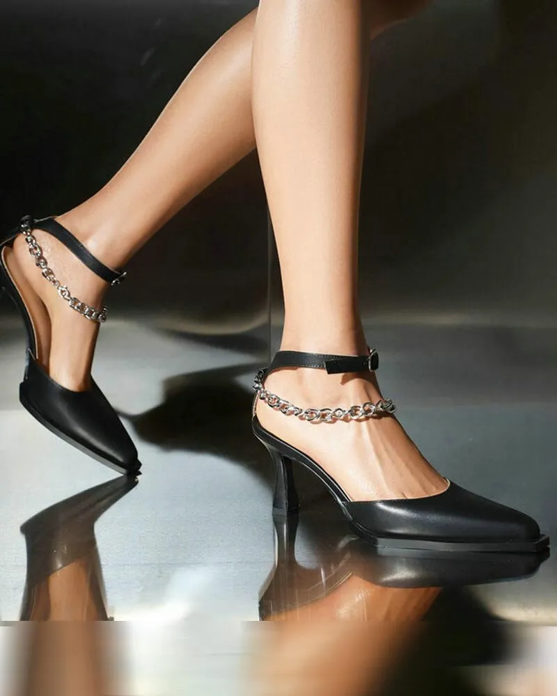 Chain Adjusting Buckle Heels