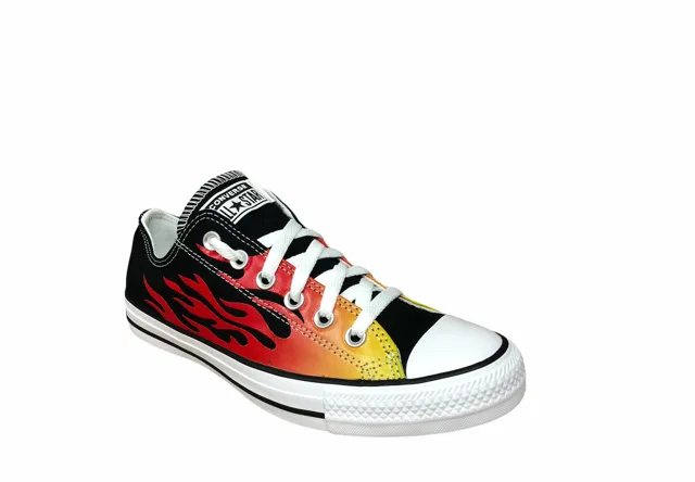 Converse shoe sneakers for adults Ctas OX 166259C orange-red-black flames