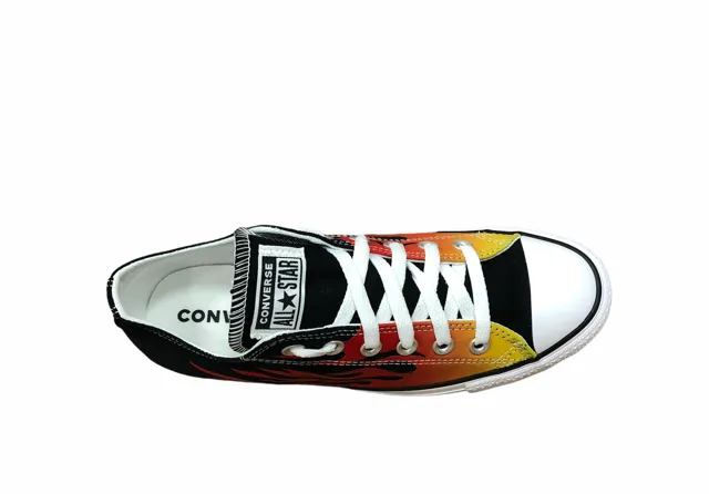 Converse shoe sneakers for adults Ctas OX 166259C orange-red-black flames