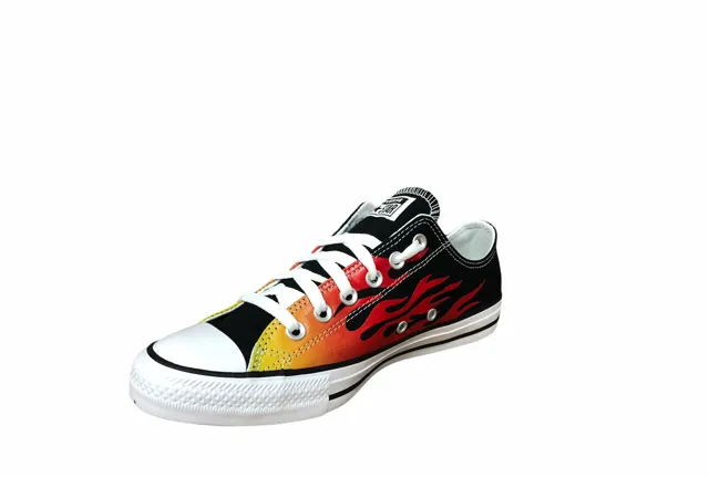 Converse shoe sneakers for adults Ctas OX 166259C orange-red-black flames