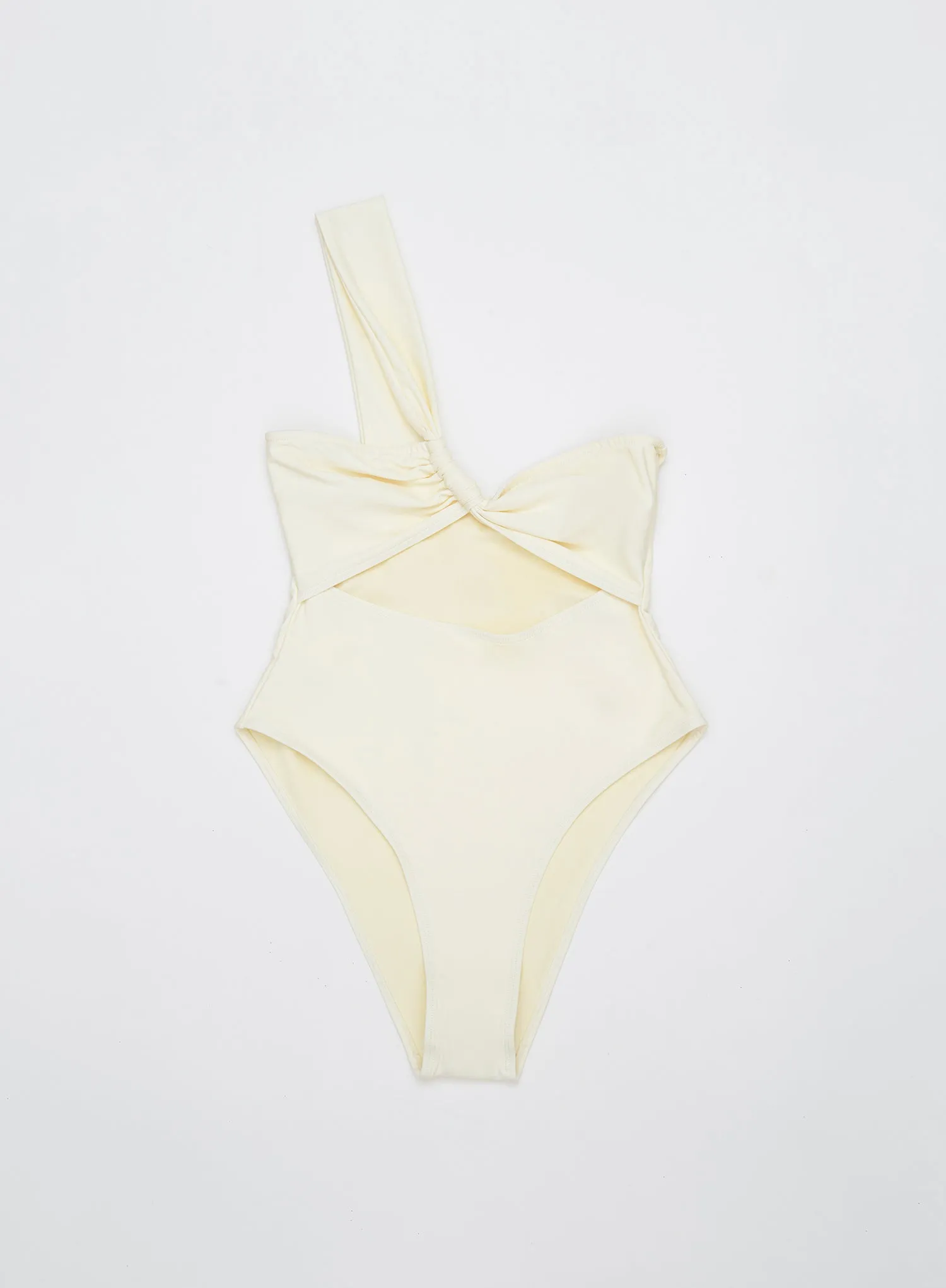 Cream Twist Front Cut Out Swimsuit- Ellison