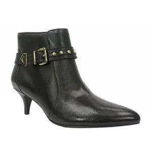 ELLEN TRACY Bentley Ankle Boots -Black Leather 9M