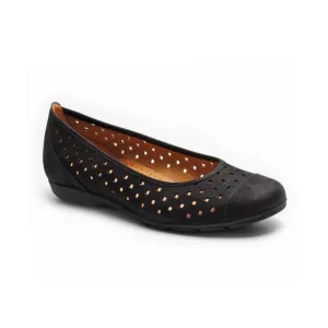 Gabor Women's 24.169.17 Ballet Flat - Black Nubuck