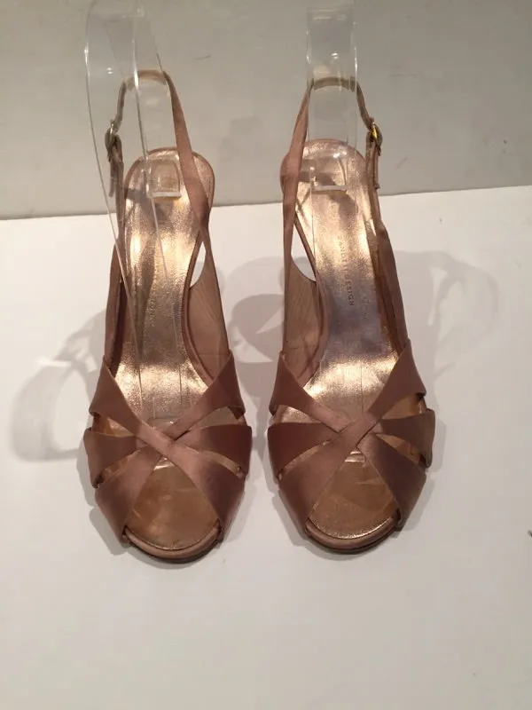 GIUSEPPE ZANOTTI Blush Pink Satin Slingback Heels Size 9