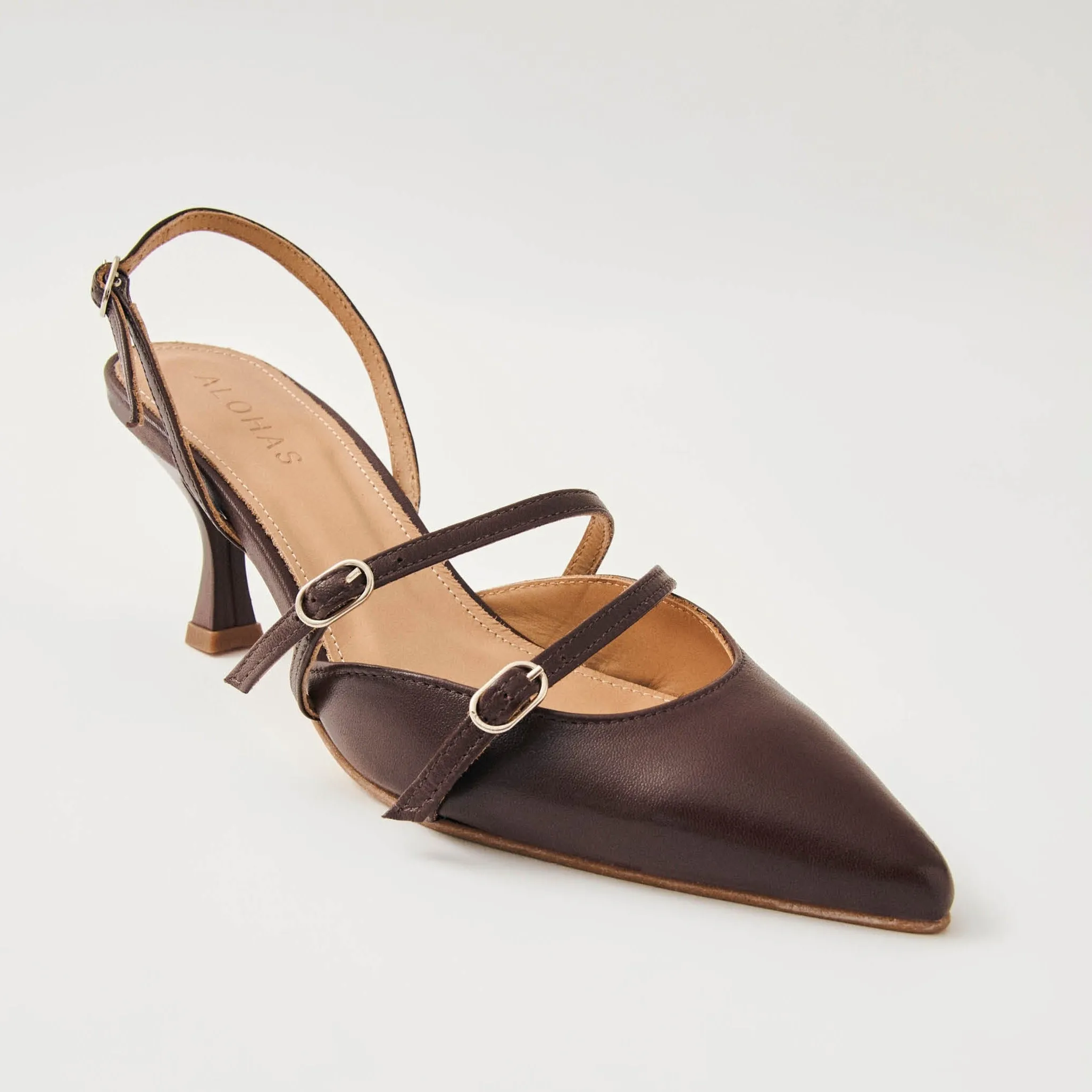 Joelle Brown Leather Pumps