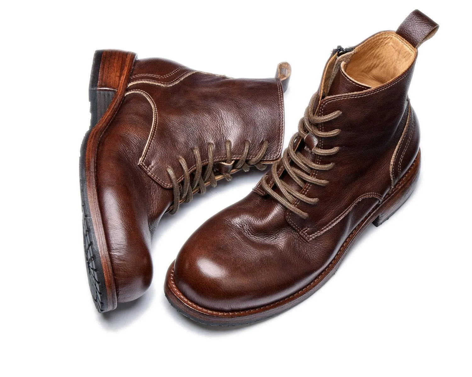 Men's Full-Grain Horsehide Leather Marten Boots - Goodyear Welt Construction