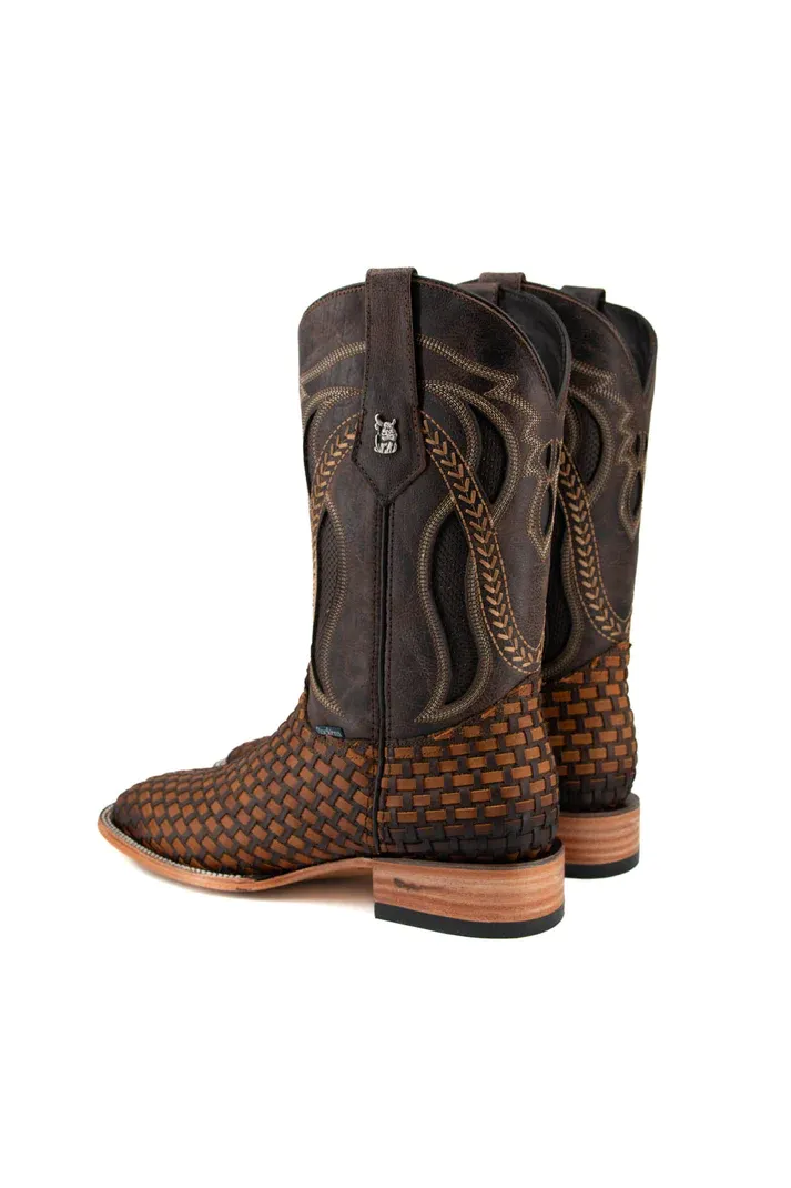 Men's ROCK'EM Leather Basket Weaved Western Boot