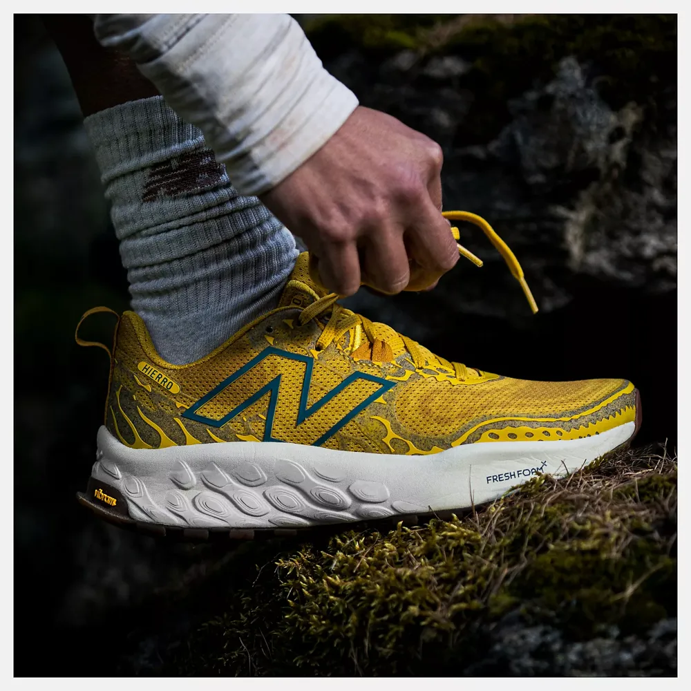 New Balance Women's Fresh Foam X Hierro v8 Sneaker in Ginger Lemon with Calcium and Terrarium