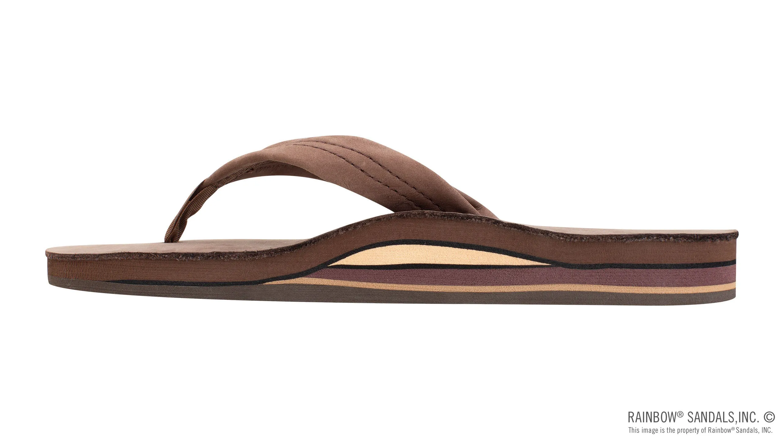 Rainbow Sandals Men's Double Layer Leather- 1" Strap - Expresso