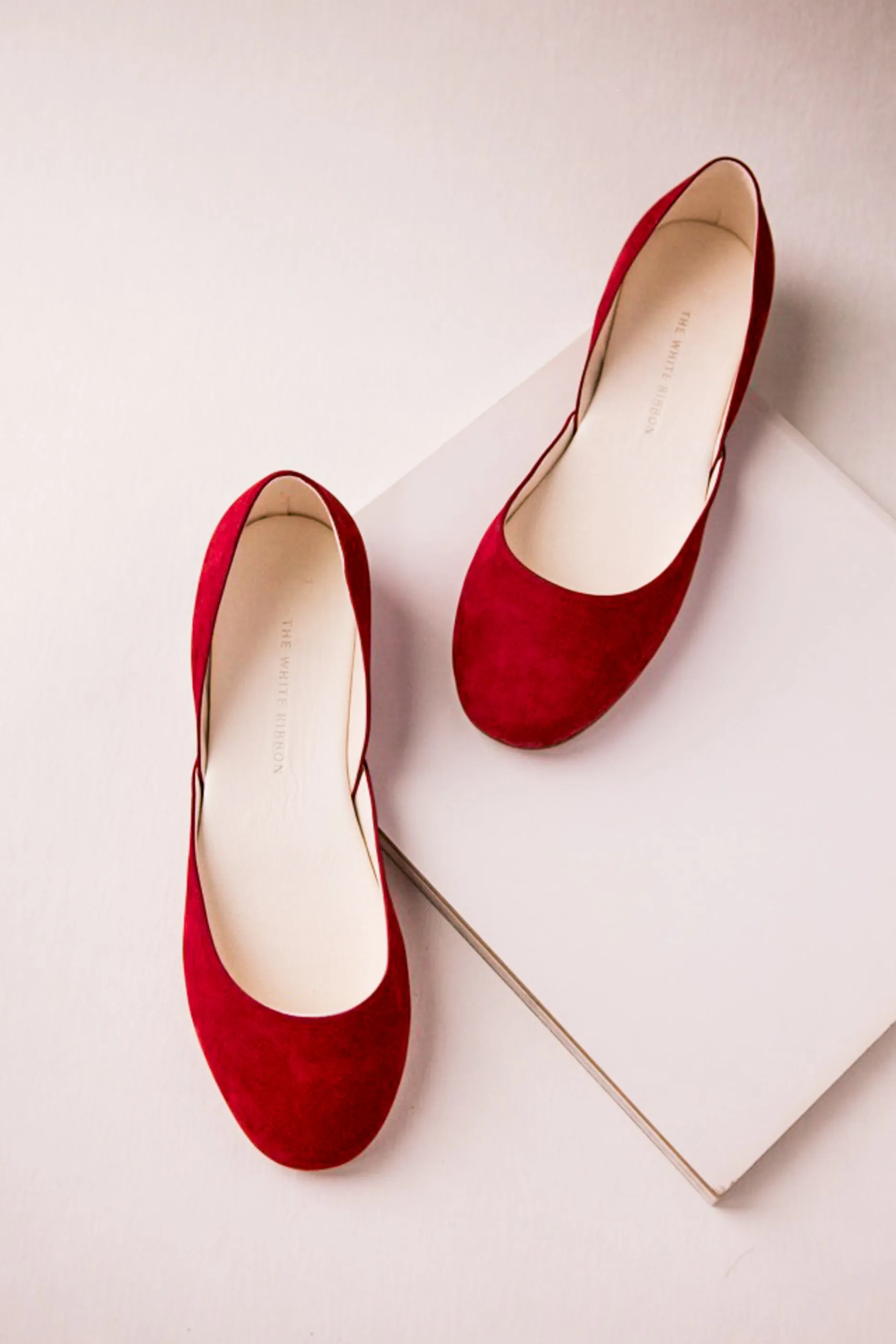 THEA BALLET FLATS - RUBY RED NUBUCK