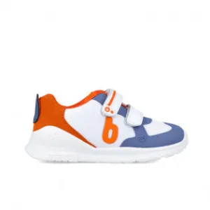 White, blue and orange sneakers