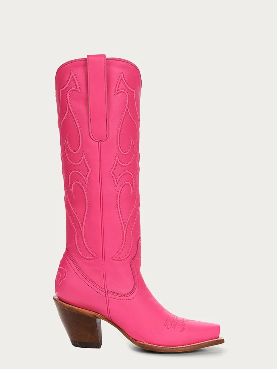 Z5157 - WOMEN'S EMBROIDERY FUCHSIA TALL TOP SNIP TOE COWBOY BOOT