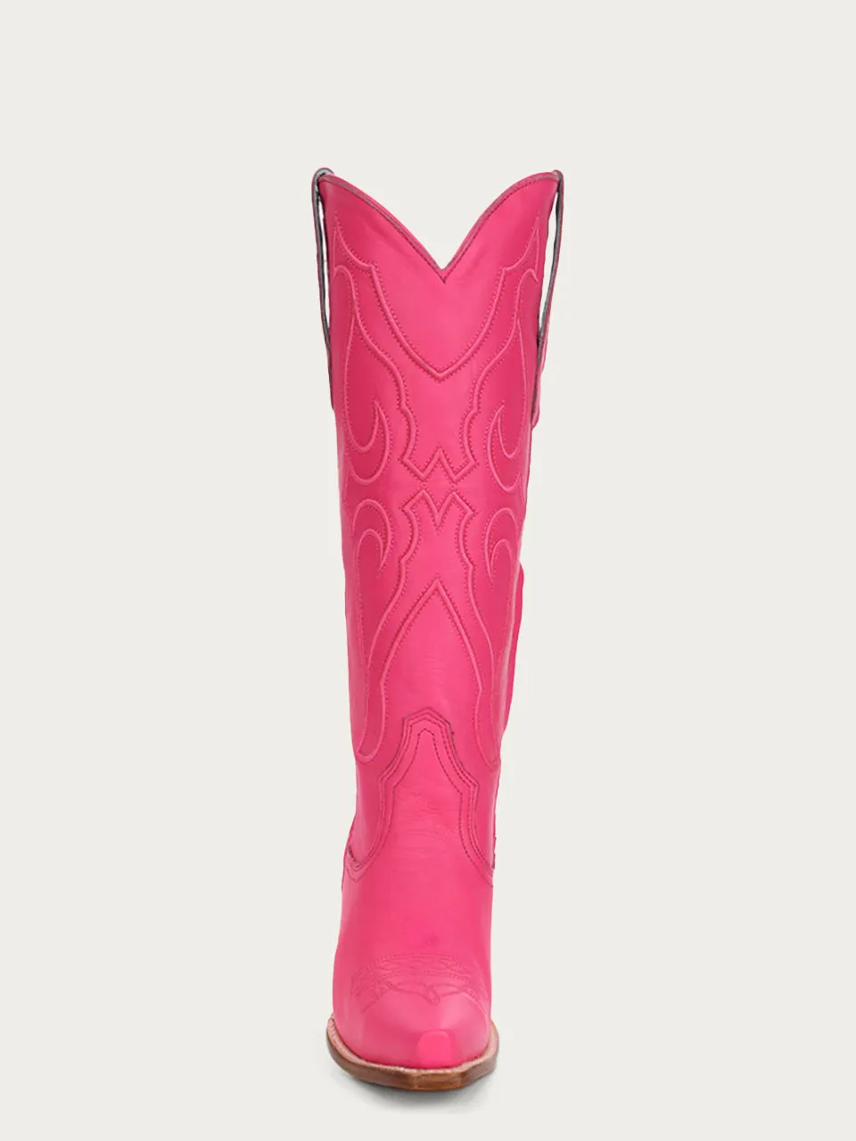 Z5157 - WOMEN'S EMBROIDERY FUCHSIA TALL TOP SNIP TOE COWBOY BOOT